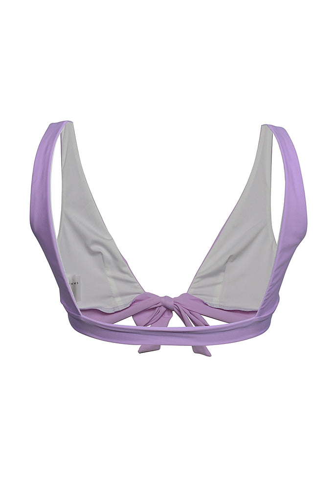 Camille Tie Front Bikini Top in Lilac. Shop Now Pay Later with Afterpay.