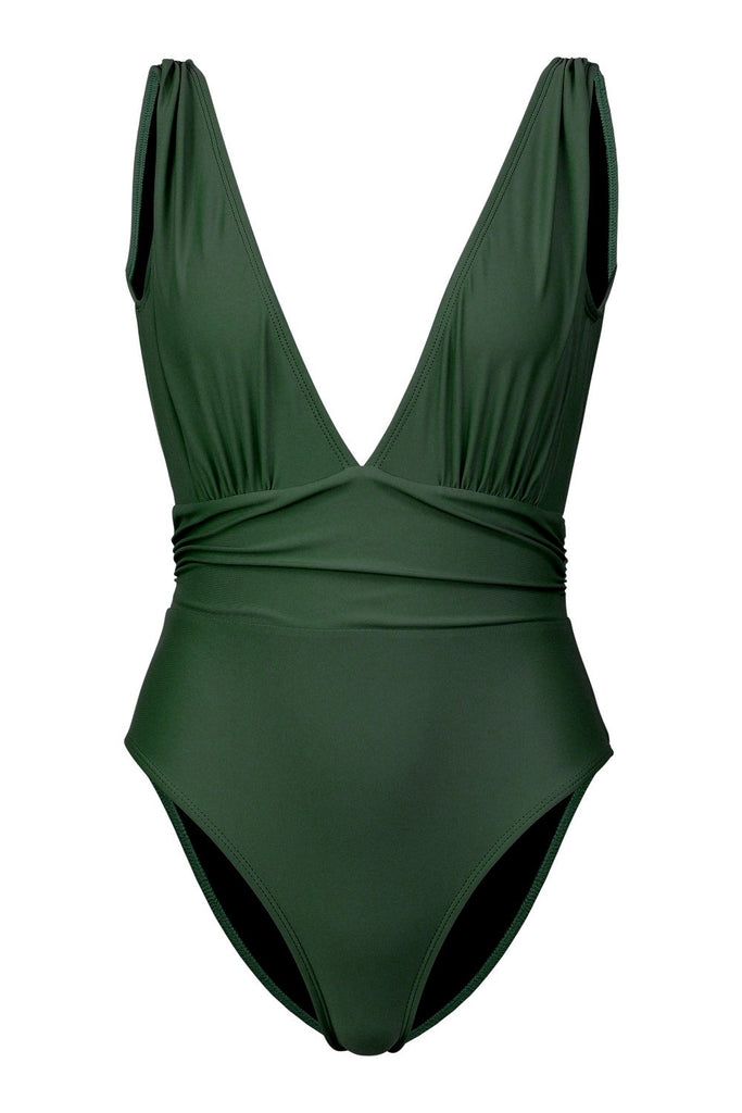 Shop the Sienna One Piece in Hunter Green exclusive to GEORGI SWIMMS. Buy now Pay later with Afterpay.
